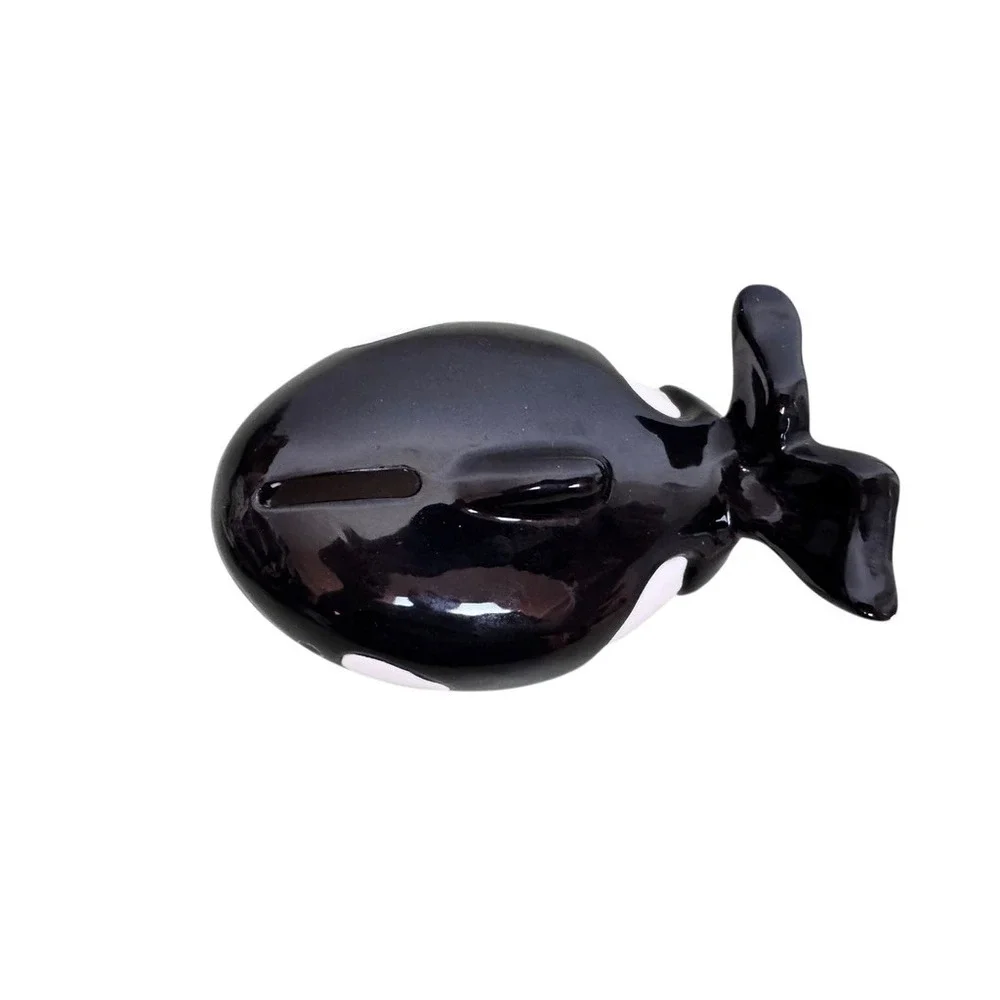 Marine World Africa Usa Orca Whale Figurine Coin Bank A‎ Gift Corp Ceramic